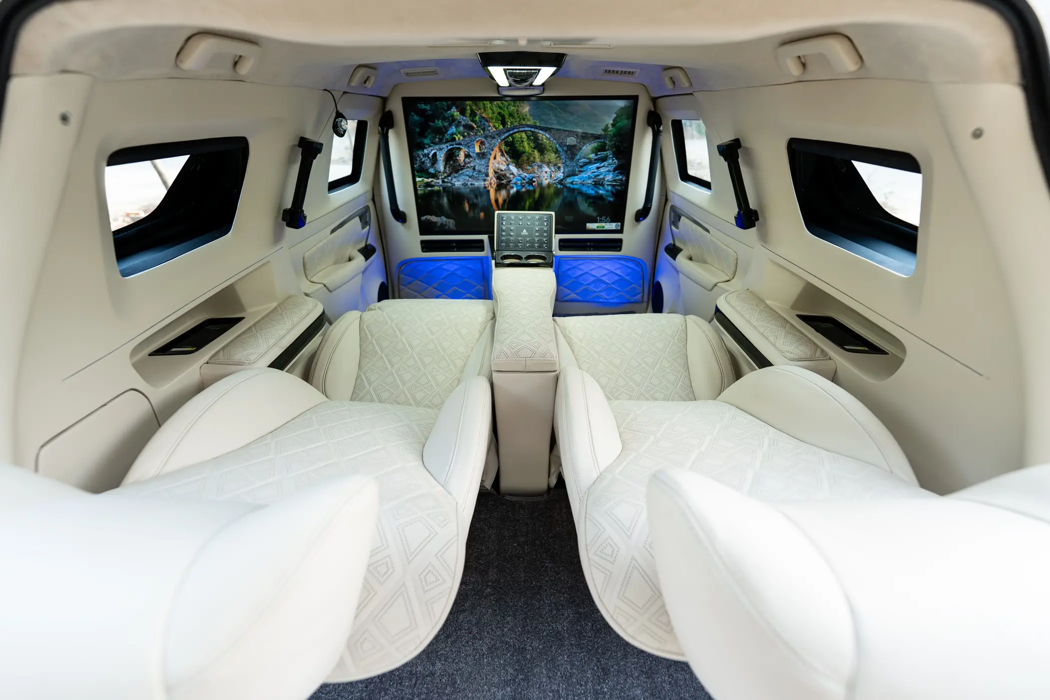 Fortuner Modification with leather seats and custom dashboard.